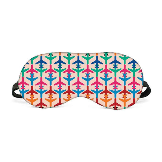 Designer Travel Eye Mask for Sleeping - Multicolor Flights - Made in India Nutcase