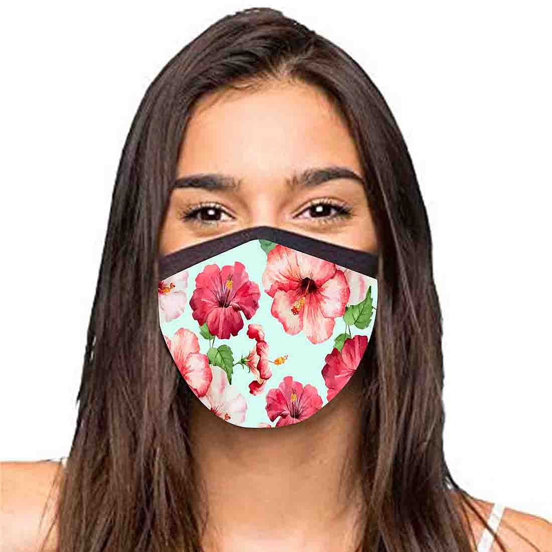 Face Masks Reusable Washable Set Of 2 -Blue_Floral Nutcase