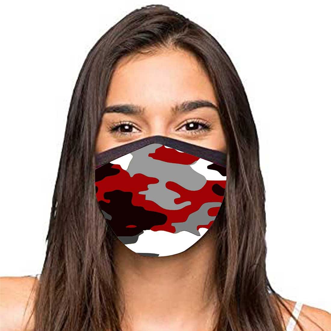 Face Masks Reusable Washable Set Of 2 -Red_Camo Nutcase