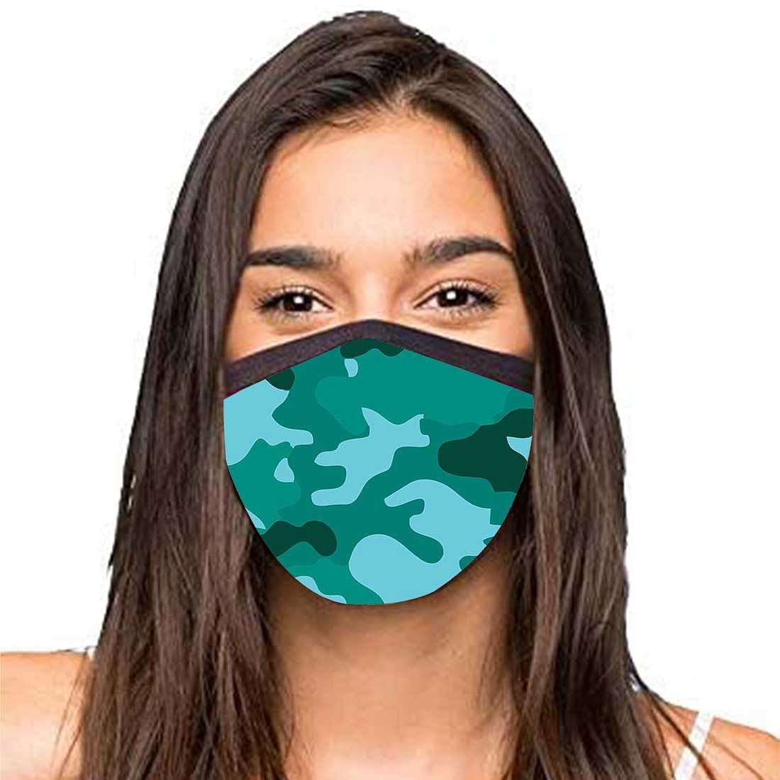 Face Masks Reusable Washable Set Of 2 -Sea_green_camo Nutcase