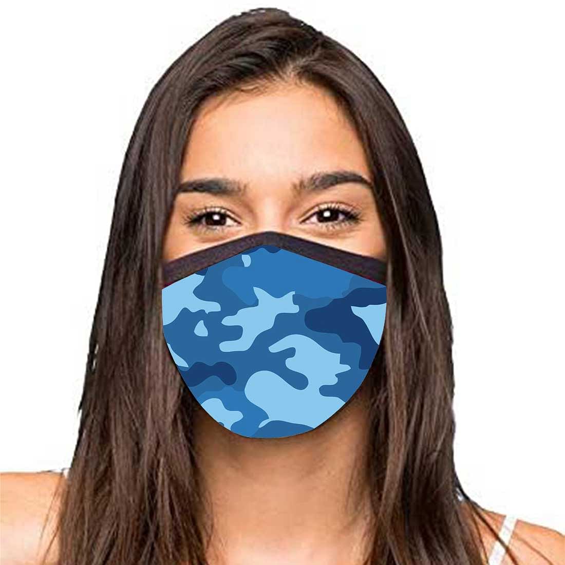 Face Masks Reusable Washable Set Of 2 -Navy_camo Nutcase