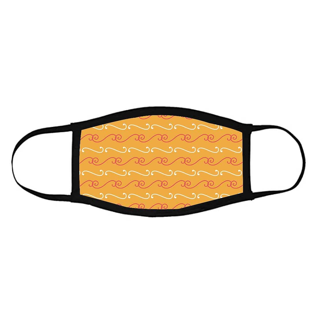 Face Mask -Set Of 2 Protective Masks -Orange Pattern Nutcase