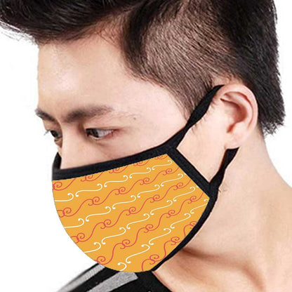 Face Mask -Set Of 2 Protective Masks -Orange Pattern Nutcase