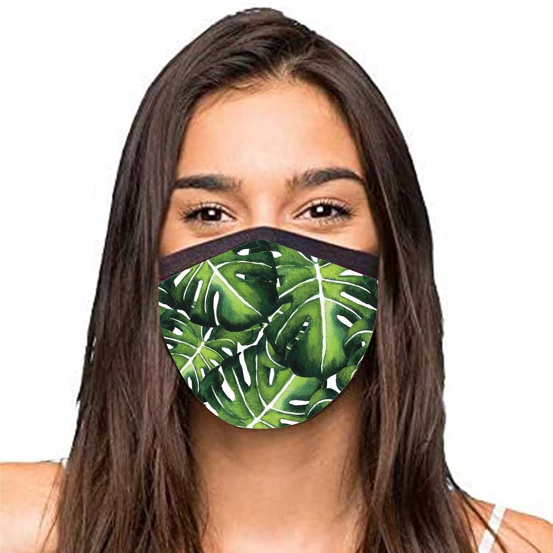 Face Masks Reusable Washable Set Of 2 -Monstera_leaves Nutcase