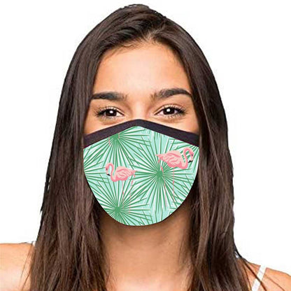 Face Masks Reusable Washable Set Of 2 -Flamingo_green Nutcase