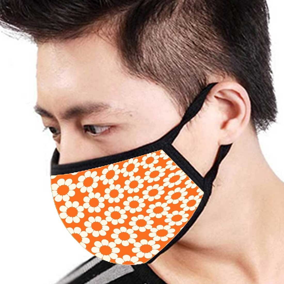 Face Masks Reusable Washable Set Of 2 -Orange_Polka Nutcase
