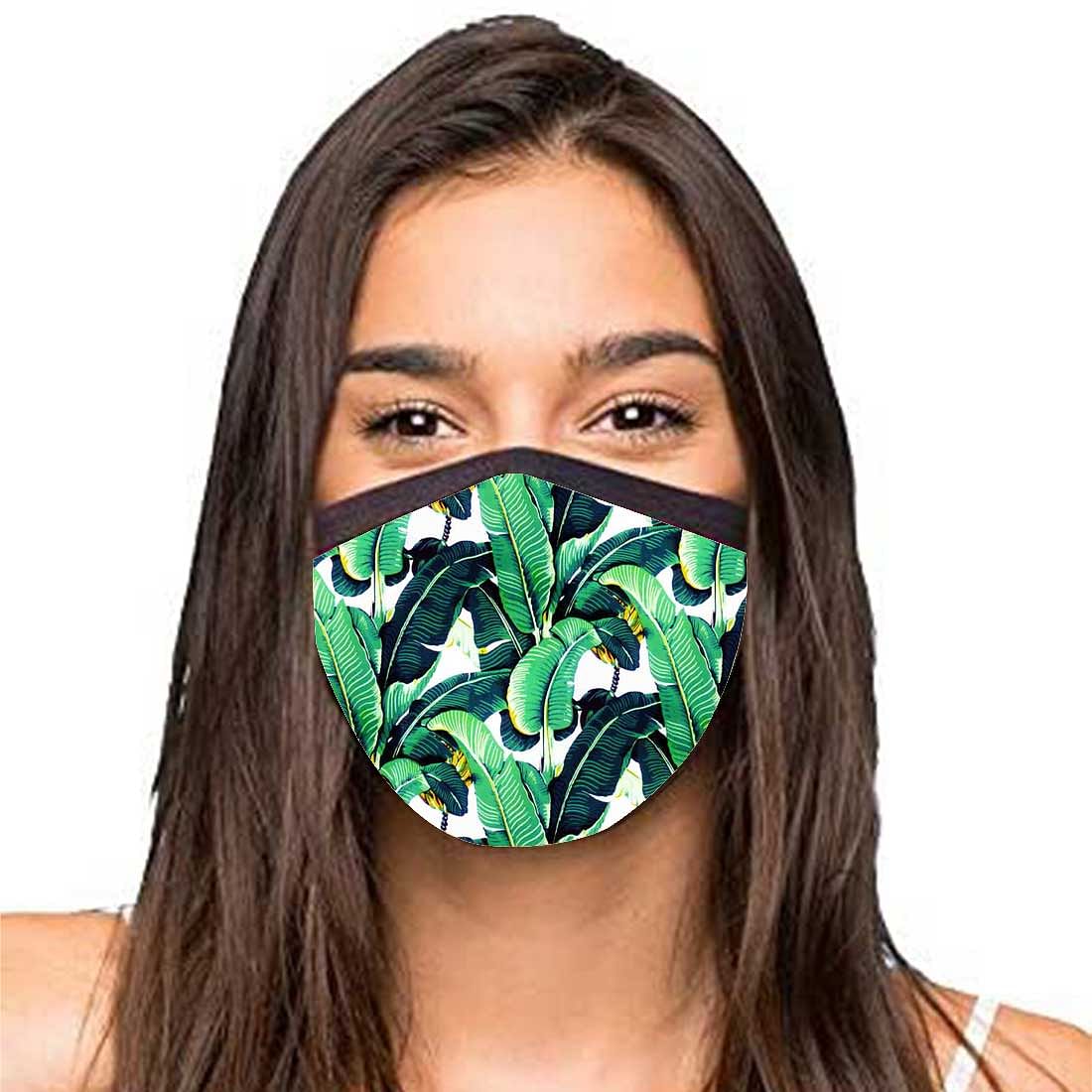 Face Masks Reusable Washable Set Of 2 -Green_leaves Nutcase