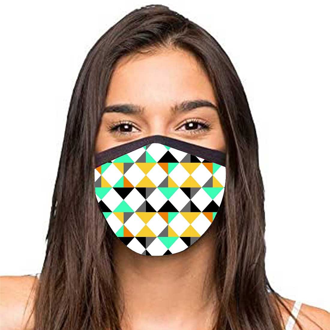 Face Masks Reusable Washable Set Of 2 -Neon_geometric Nutcase