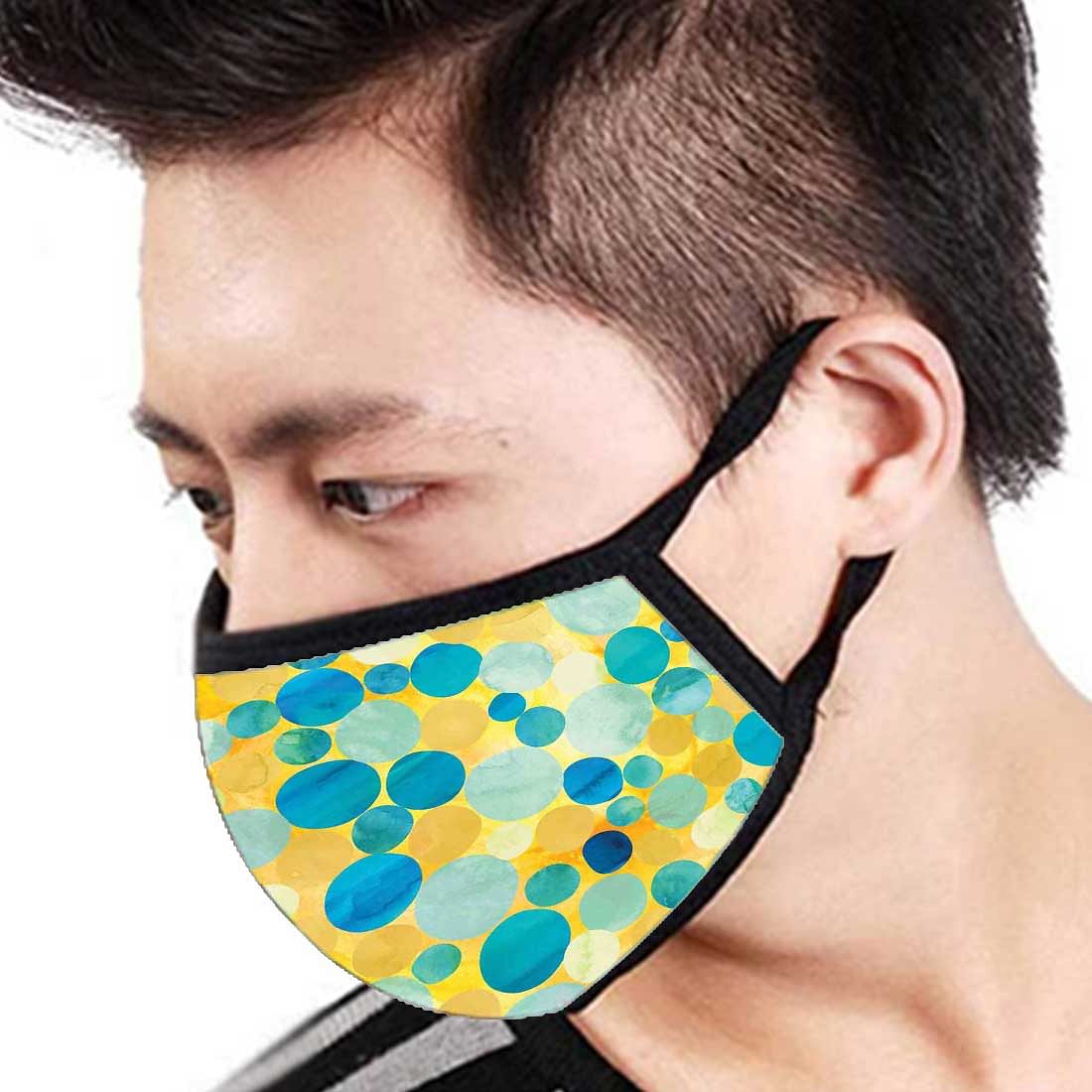 Face Masks Reusable Washable Set Of 2 -Yellow_Confetti Nutcase