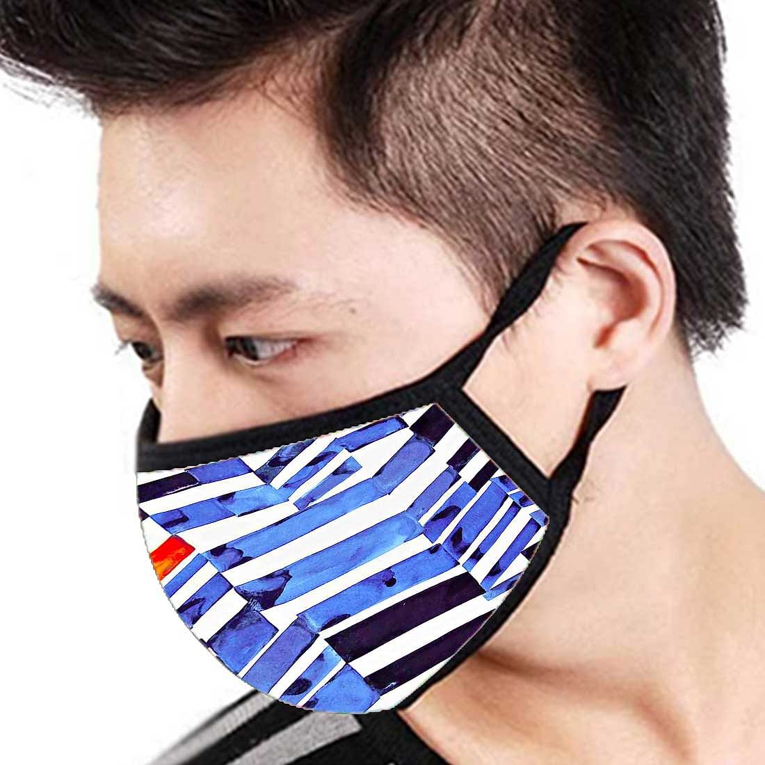Face Masks Reusable Washable Set Of 2 -Blue_stripes Nutcase
