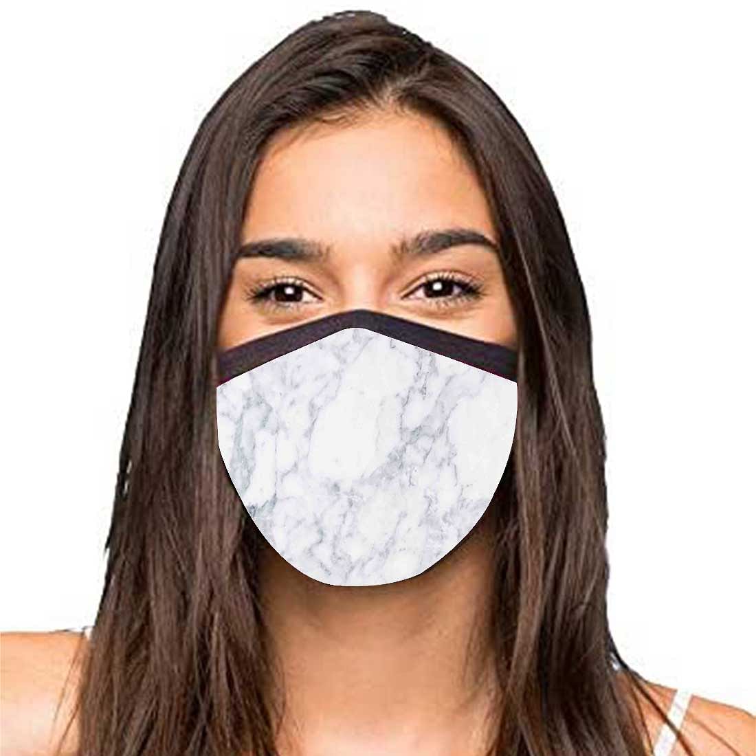 Face Masks Reusable Washable Set Of 2 -White_marble Nutcase