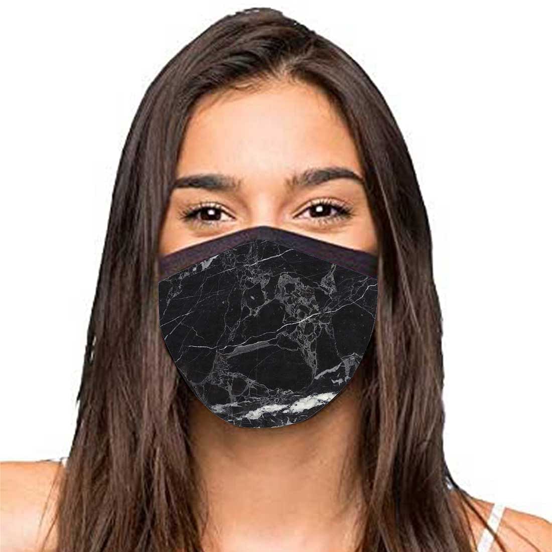 Face Masks Reusable Washable Set Of 2 -Black_marble Nutcase