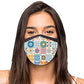 Face Masks Reusable Washable Set Of 2 -Spanish_tiles_orange Nutcase
