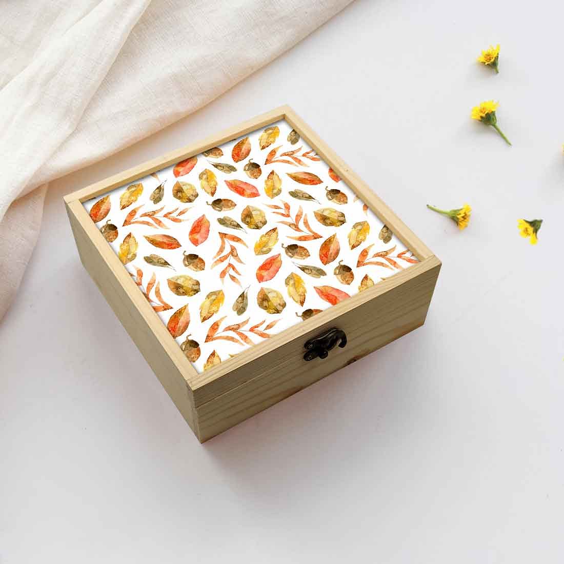 Jewellery Box Wooden Jewelry Organizer -  Orange Leaf Nutcase