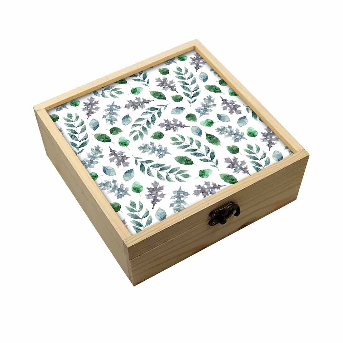 Jewellery Box Wooden Jewelry Organizer -  Green Leaf Nutcase