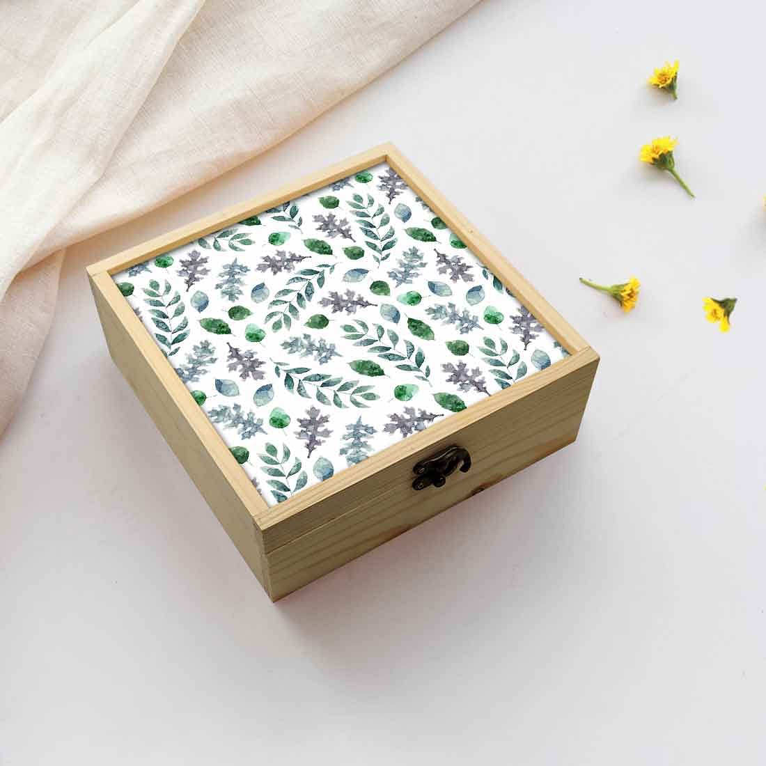 Jewellery Box Wooden Jewelry Organizer -  Green Leaf Nutcase