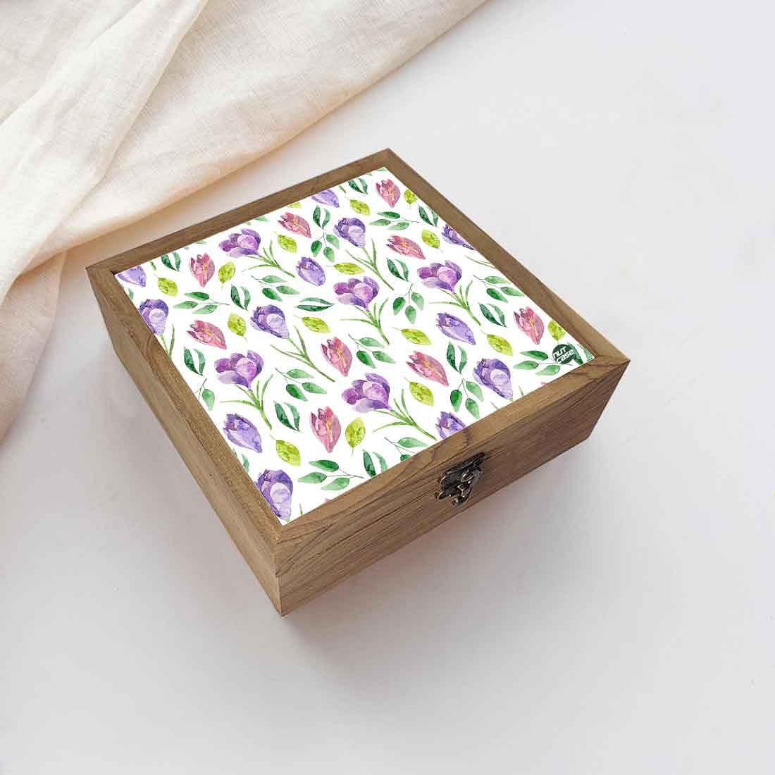 Nutcase Designer Jewellery Organisers Wooden - Unique Gifts -Purple Flower Nutcase