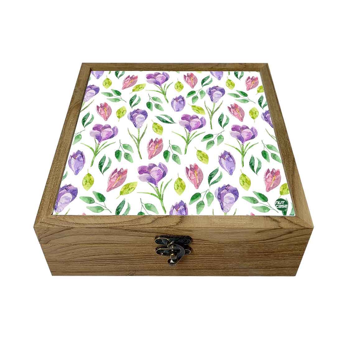 Nutcase Designer Jewellery Organisers Wooden - Unique Gifts -Purple Flower Nutcase