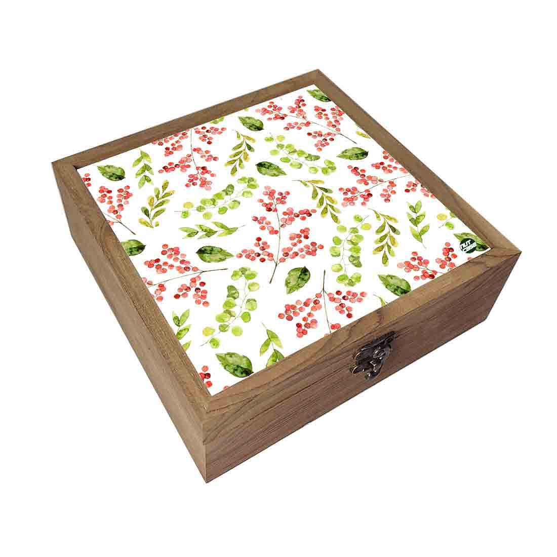 Nutcase Wooden Jewellery Box for Women Big - Unique Gifts -Colorful Leaves Nutcase