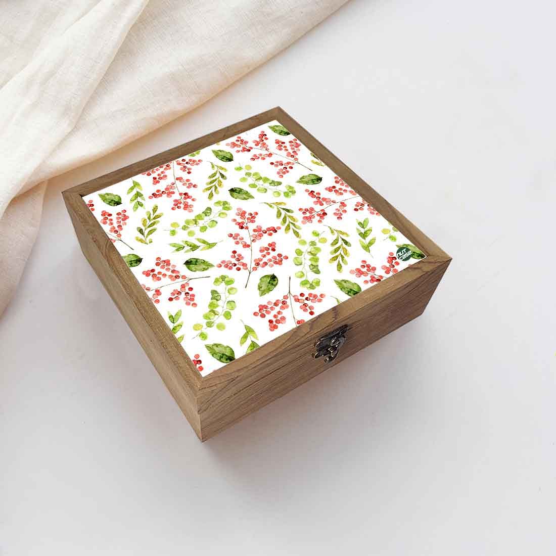 Nutcase Wooden Jewellery Box for Women Big - Unique Gifts -Colorful Leaves Nutcase