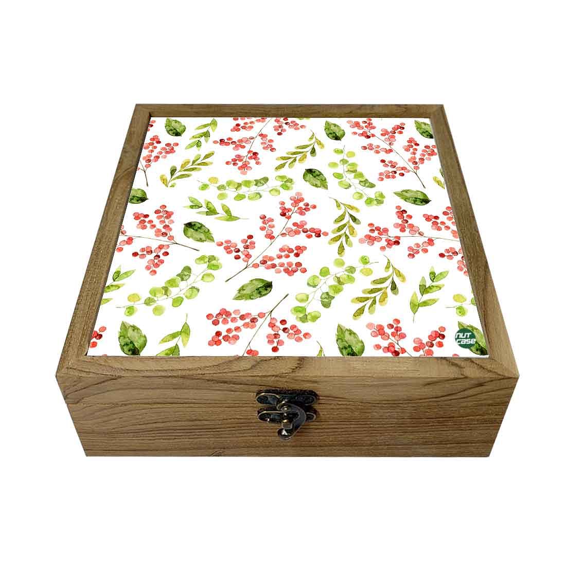 Nutcase Wooden Jewellery Box for Women Big - Unique Gifts -Colorful Leaves Nutcase