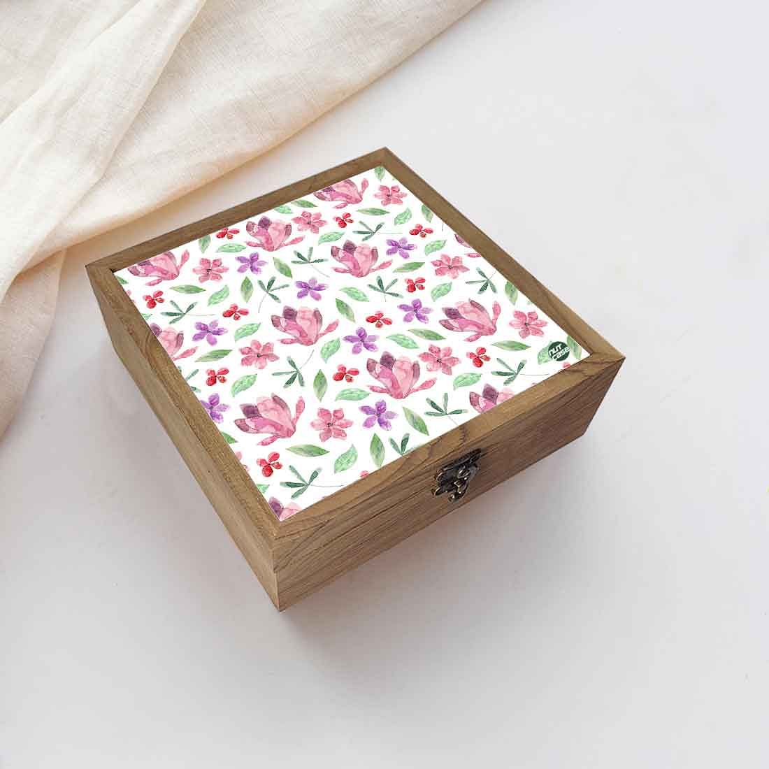 Nutcase Designer Jewellery Box Organizer with Big Grid - Unique Gifts -Pink Flower Nutcase