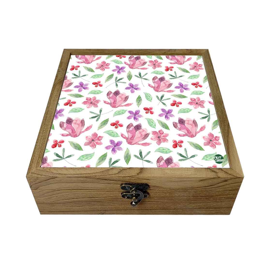 Nutcase Designer Jewellery Box Organizer with Big Grid - Unique Gifts -Pink Flower Nutcase