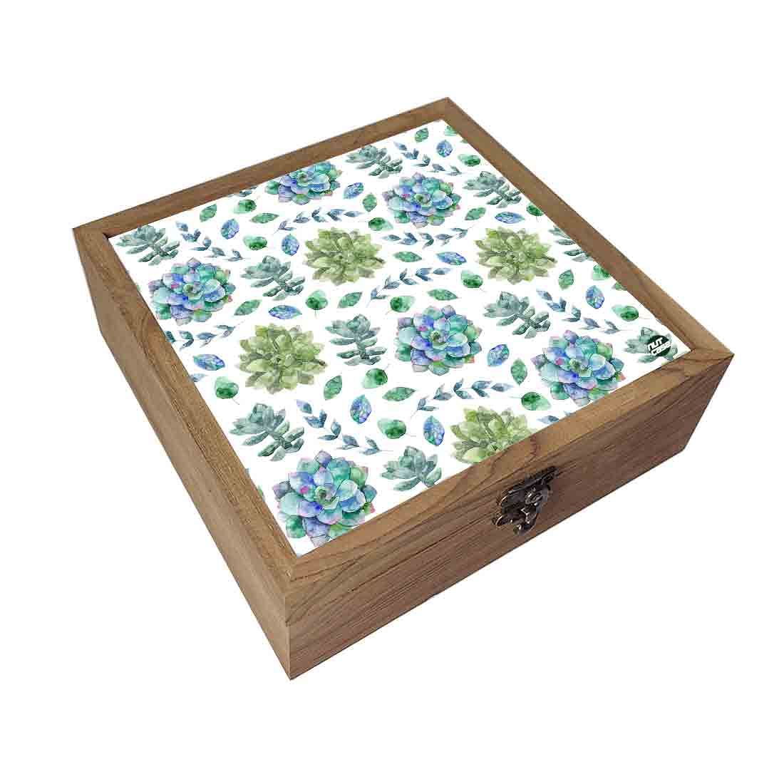 Nutcase Designer Jewellery Box for Ladies - Unique Gifts -Green Flower Nutcase