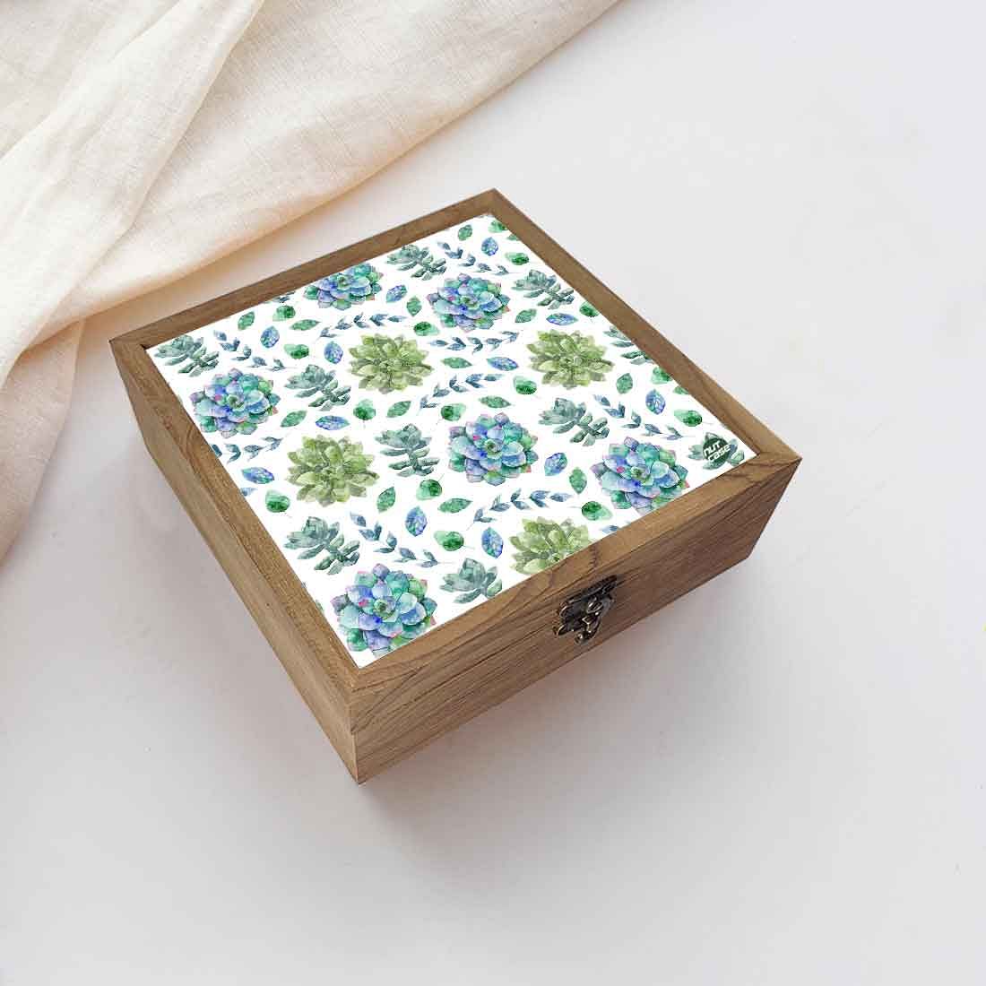 Nutcase Designer Jewellery Box for Ladies - Unique Gifts -Green Flower Nutcase