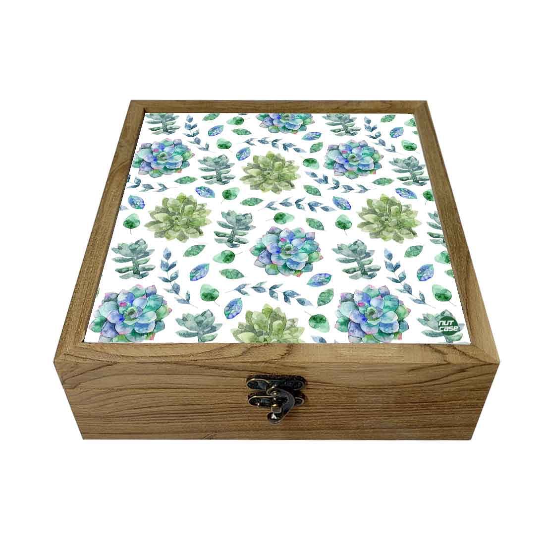 Nutcase Designer Jewellery Box for Ladies - Unique Gifts -Green Flower Nutcase