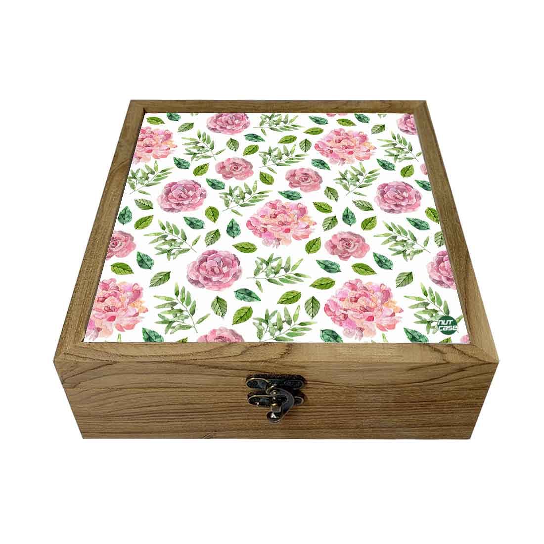 Nutcase Designer Jewellery Box for Wedding  - Unique Gifts -Pink Flower Pattern Nutcase