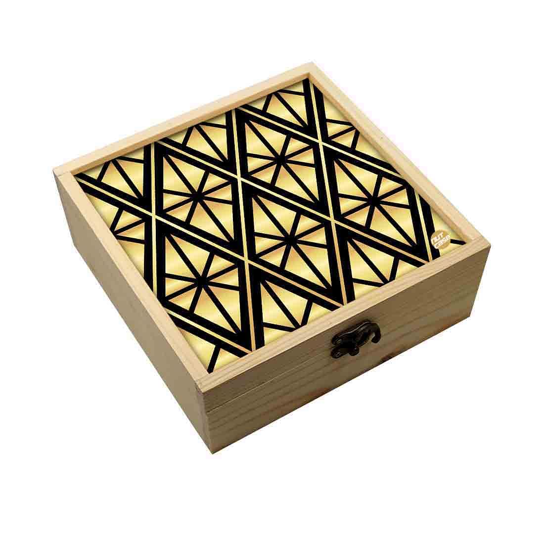 Jewellery Box Wooden Jewelry Organizer -  Geometric Diamond Nutcase