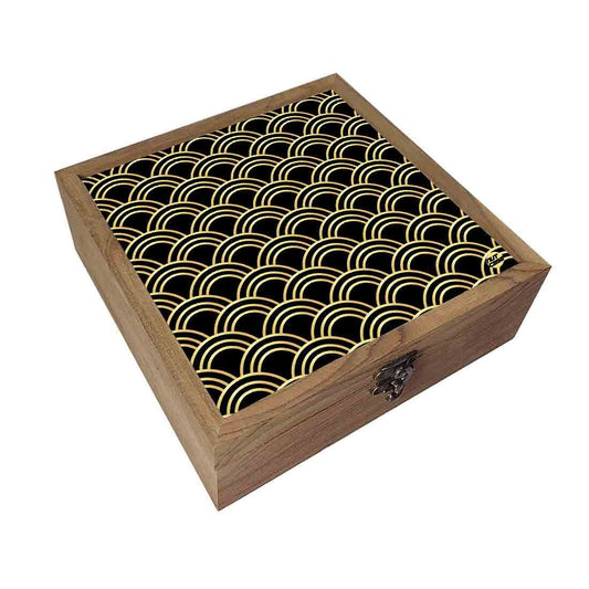 Nutcase Designer Jewellery Box Organizer with Big Grid - Golden Design Pattern Nutcase