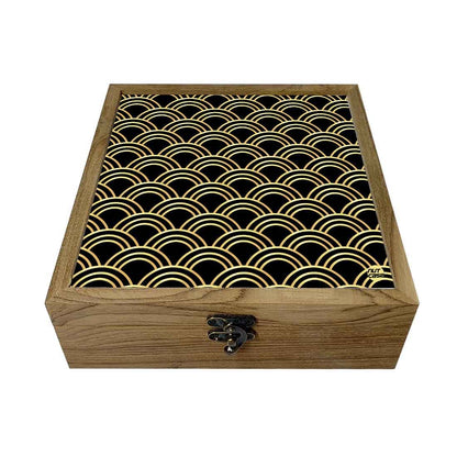 Nutcase Designer Jewellery Box Organizer with Big Grid - Golden Design Pattern Nutcase