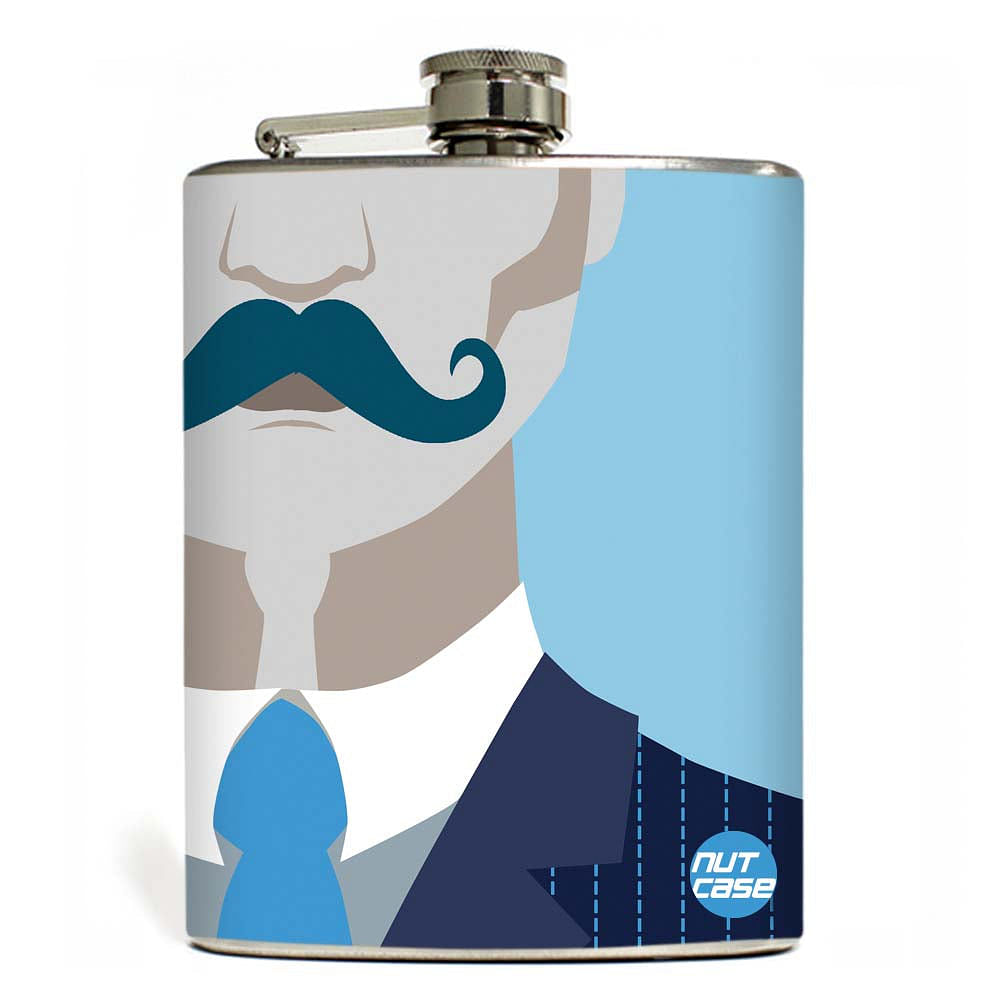 Hip Flask  -  Gentlemans Moustache Nutcase