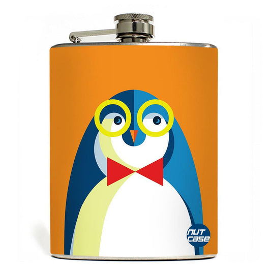 Hip Flask  -  Hipster Penguin Nutcase
