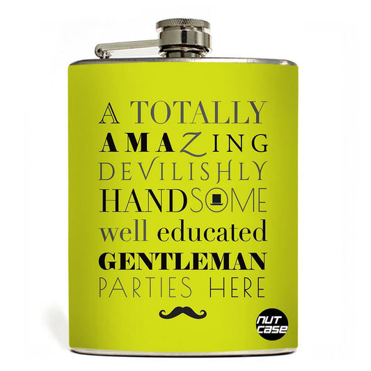 Designer Hip Flask 9 Oz- Nutcase - Free Funnel Along-Gentlemans Party Flask nutcaseshop