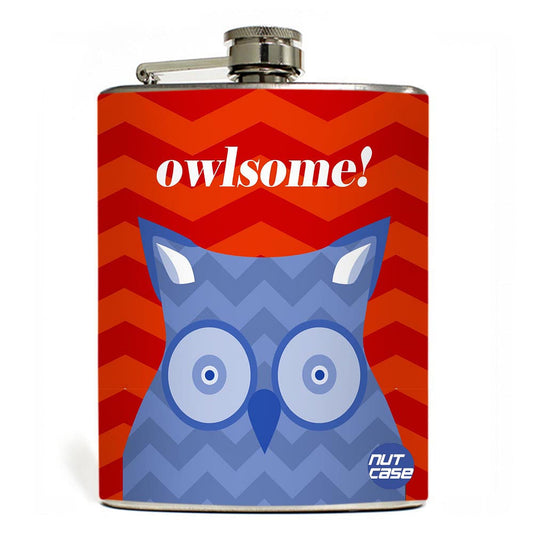 Hip Flask  -  Owlsome ! Nutcase