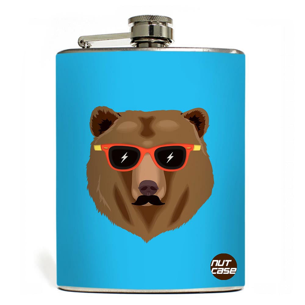 Hip Flask  -  Hipster Bear Nutcase