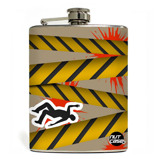 Hip Flask - Stainless Steel Flask -  Crime Scene Nutcase