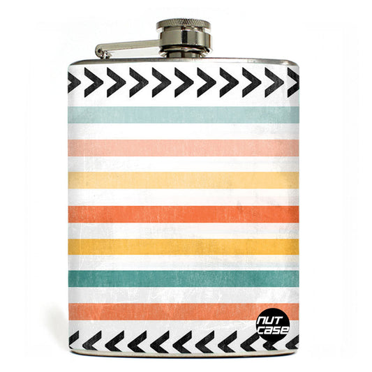 Hip Flask  -  Colorfull Strips Nutcase