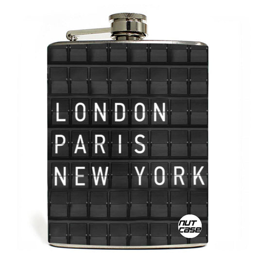 Hip Flask  -  London Paris Newyork Nutcase