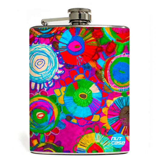 Hip Flask  -  Floral Stitch Nutcase