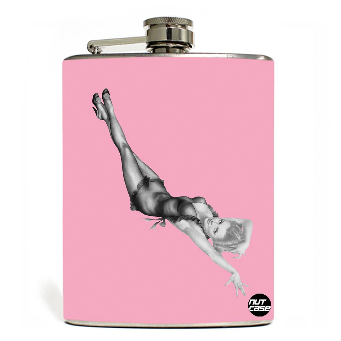 Designer Hip Flask -  Nutcase - With Free Funnel Along Nutcase