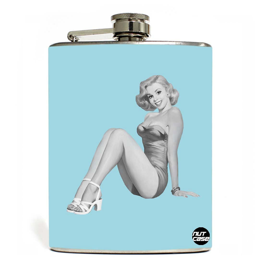 Designer Hip Flask - Nutcase - With Free Funnel Along Nutcase