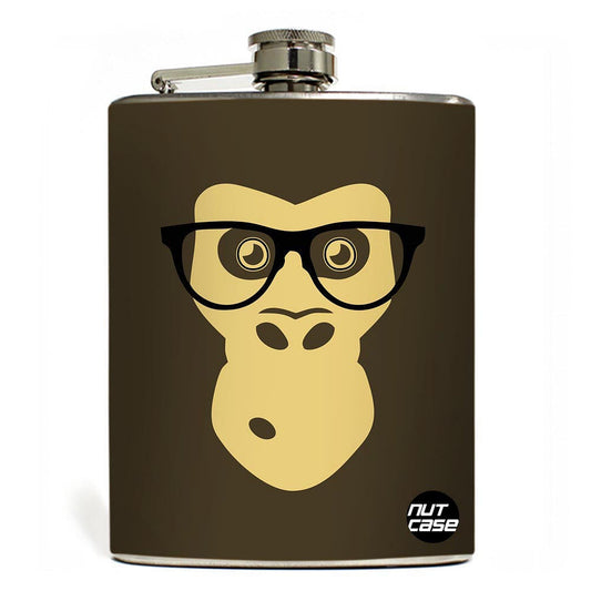 Hip Flask  -  Hipster Chimp Nutcase