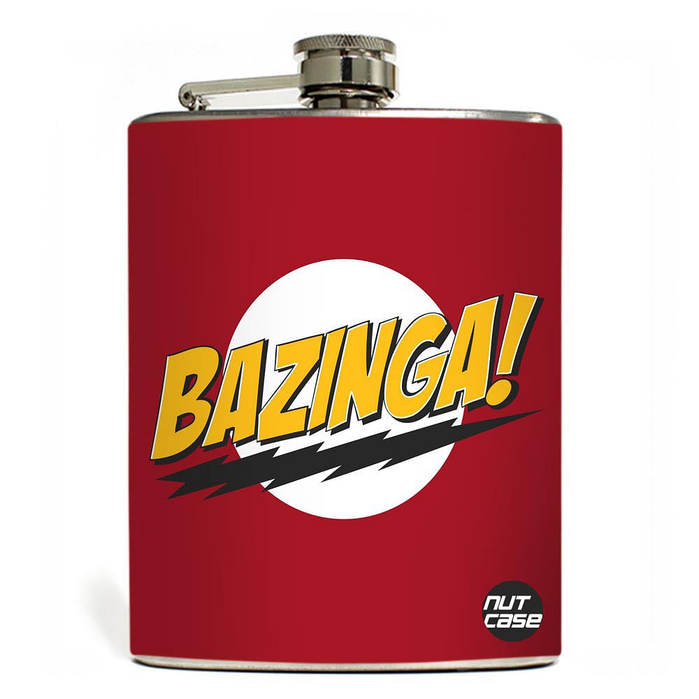 Designer Hip Flask 9 Oz- Nutcase - Free Funnel Along-Bazinga Geek nutcaseshop