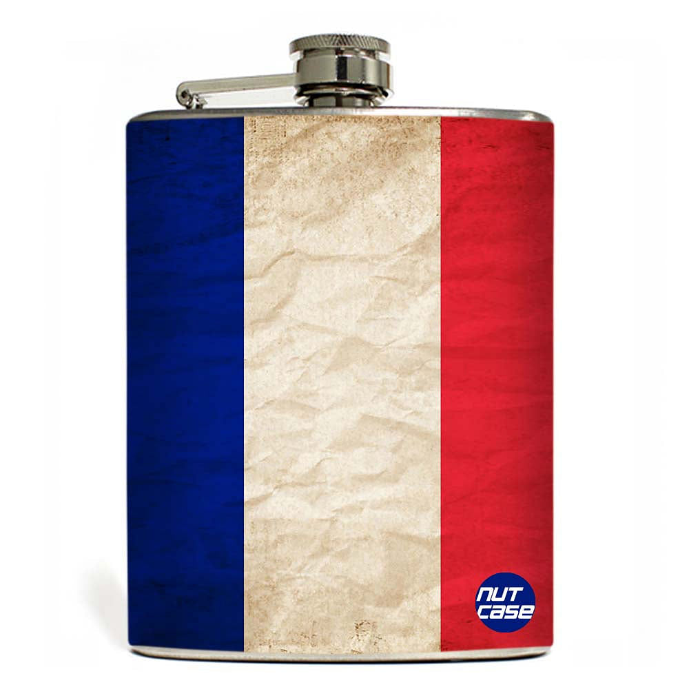 Hip Flask  -  French Flag Nutcase