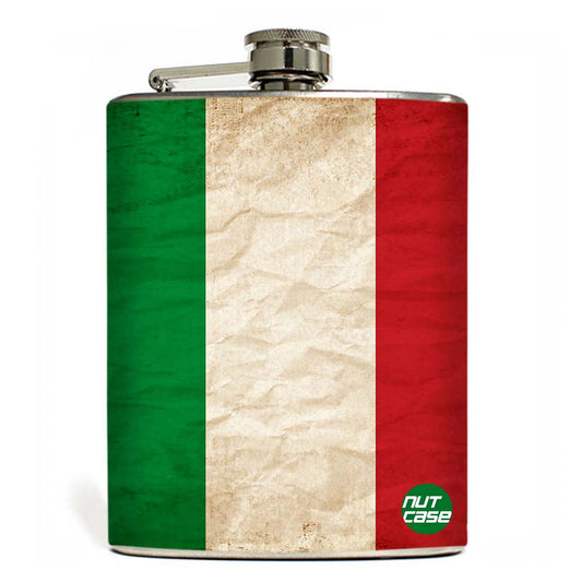 Hip Flask  -  Italian Flag Nutcase
