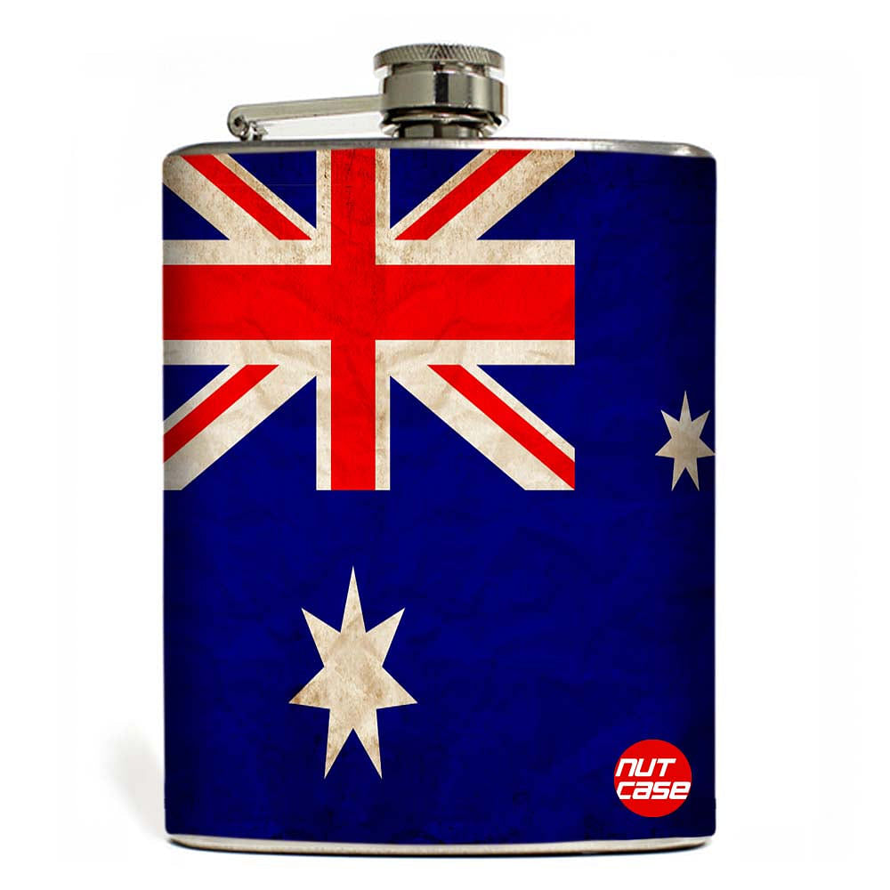 Hip Flask  -  Aussie Flag Nutcase